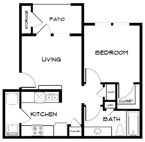 The Hyde Park Apartment Homes Denison Floorplan 3