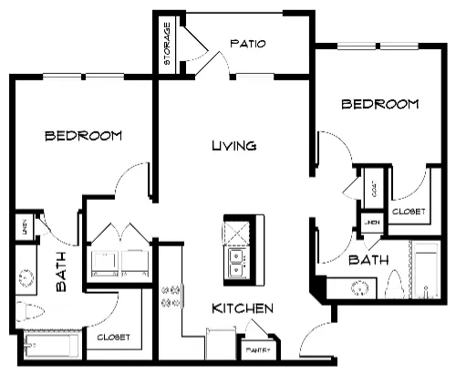 The Hyde Park Apartment Homes Denison Floorplan 4