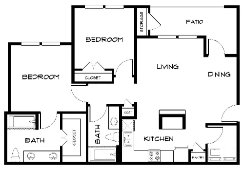 The Hyde Park Apartment Homes Denison Floorplan 5