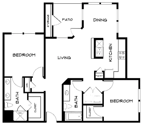 The Hyde Park Apartment Homes Denison Floorplan 6