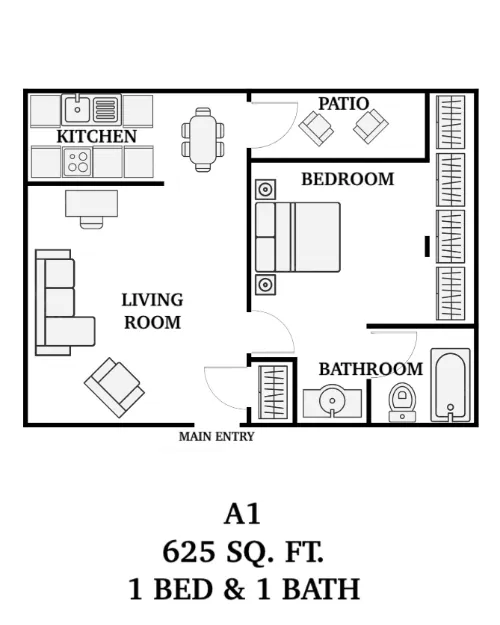 The Parks on Taylor Sherman Floorplan 1