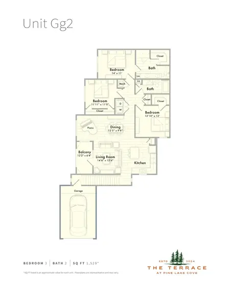 The Terrace at Pine Lake Cove Montgomery FloorPlan 21