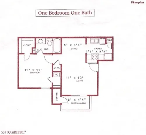 Woodcreek Apartments Floorplan 1