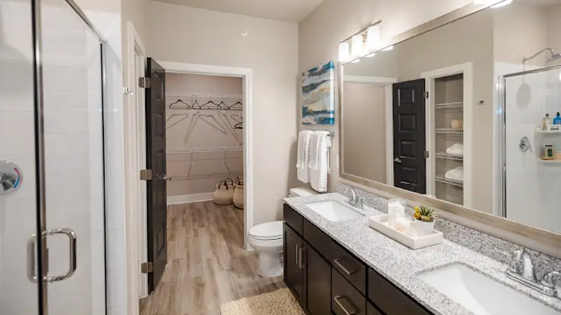 Brea Luxury Apartments walk-in showers