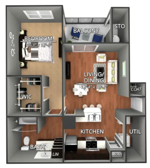 Creekside on Parmer Lane floor plan 1