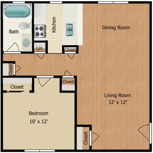 Oaks on Lamar floorplan 1