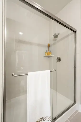 Olympus Grand Crossing Apartments walk-in showers