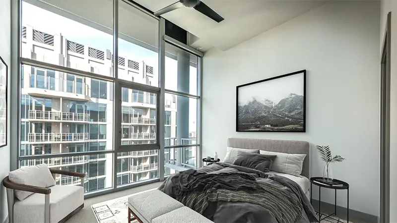 The Ascent Victory Park Apartments Floor-to-Ceiling Windows