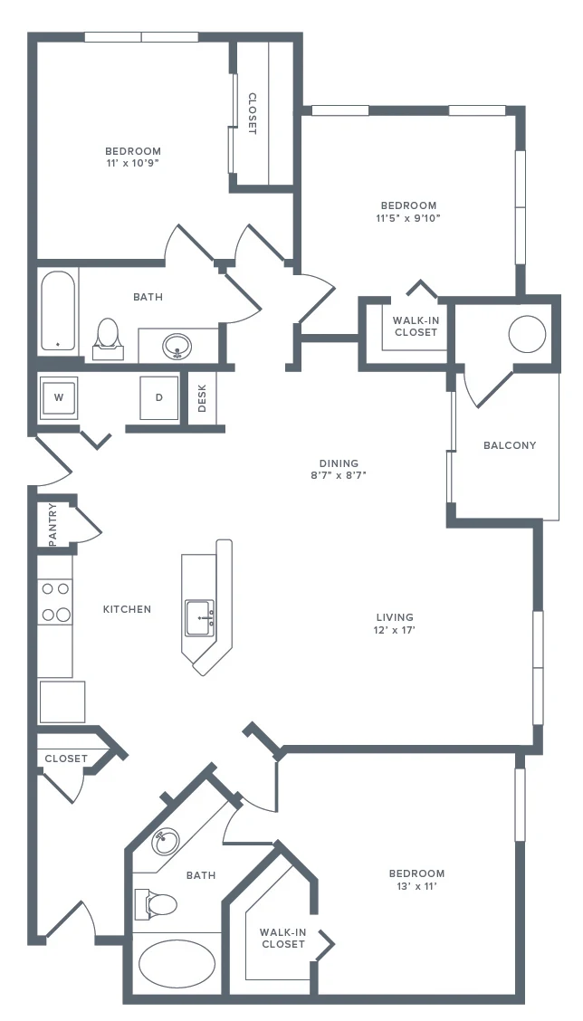 Bridge at Balcones Apartment Austin Floor Plan 6