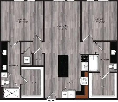 The Cooper Apartments FloorPlan B1