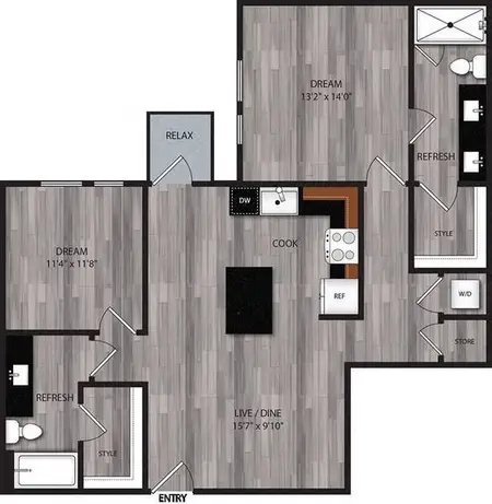 The Cooper Apartments FloorPlan B4