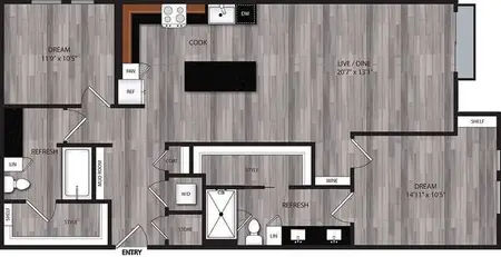 The Cooper Apartments FloorPlan B6