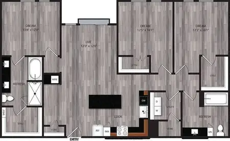 The Cooper Apartments FloorPlan C1