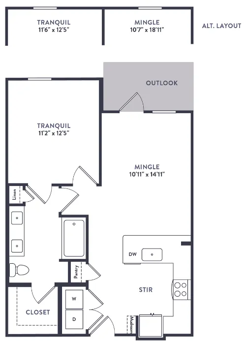 Alexan Riverside floor plan 2