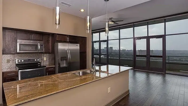 Berkshire Riverview Apartments Kitchen Island