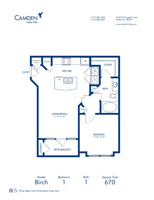 Camden Cedar Hills floor plan 1