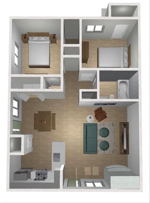 Cedar and Sage Apartments Austin Floor Plan 1