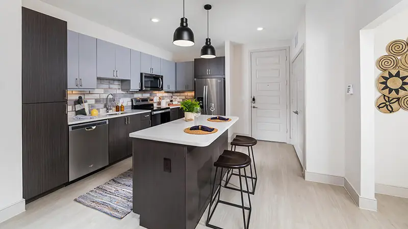 Fifteen15 South Lamar Apartments Kitchen Island