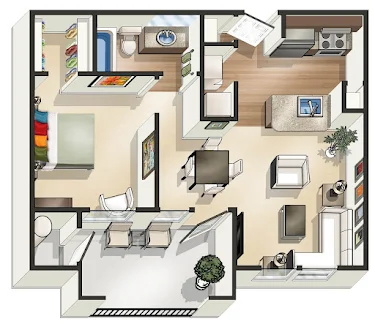 James on South First Austin Apartment Floor Plan 1