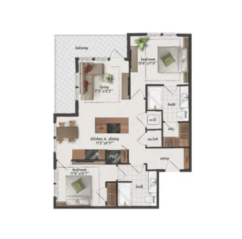 St Elmo Living floor plan 12