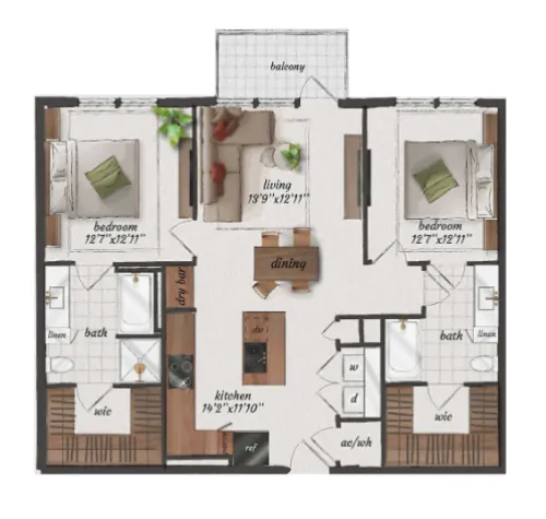 St Elmo Living floor plan 14