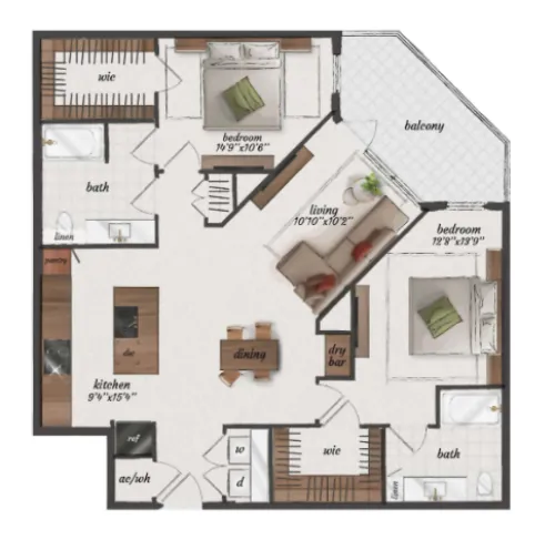 St Elmo Living floor plan 15