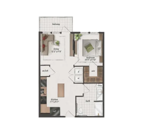 St Elmo Living floor plan 3