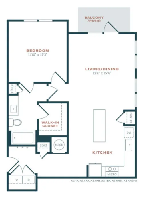 Alexan Melissa Dallas Apartments Floorplan 3