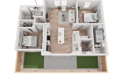 Avendale Painted Tree Dallas Apartment Floor Plan 3