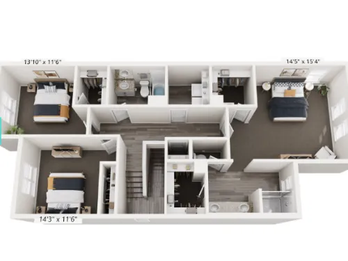 BB Living The Tribute Dallas Apartment Floor Plan 2