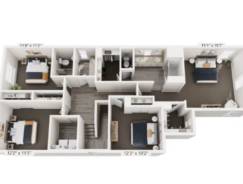 BB Living The Tribute Dallas Apartment Floor Plan 4