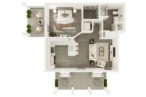 Cottage Living Apartment Houston Floor Plan 1