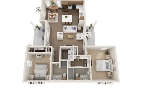 Mirella Apartments Houston Floor Plan 2