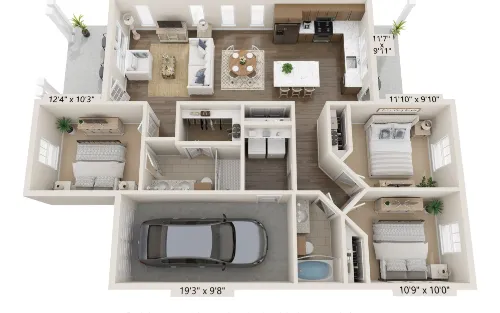 Mirella Apartments Houston Floor Plan 5