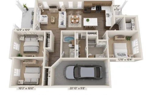 Mirella Apartments Houston Floor Plan 6