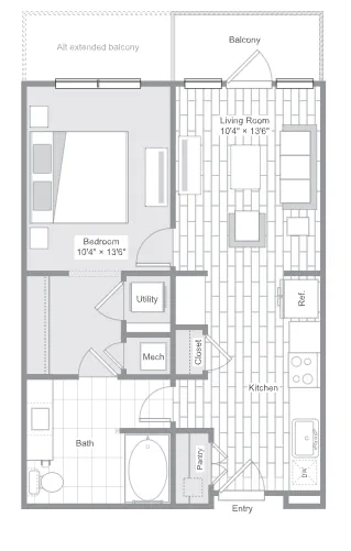 Belt & Main Apartments Richardson Floor Plan 1