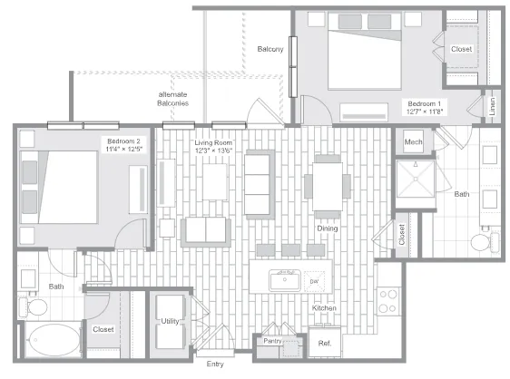Belt & Main Apartments Richardson Floor Plan 10