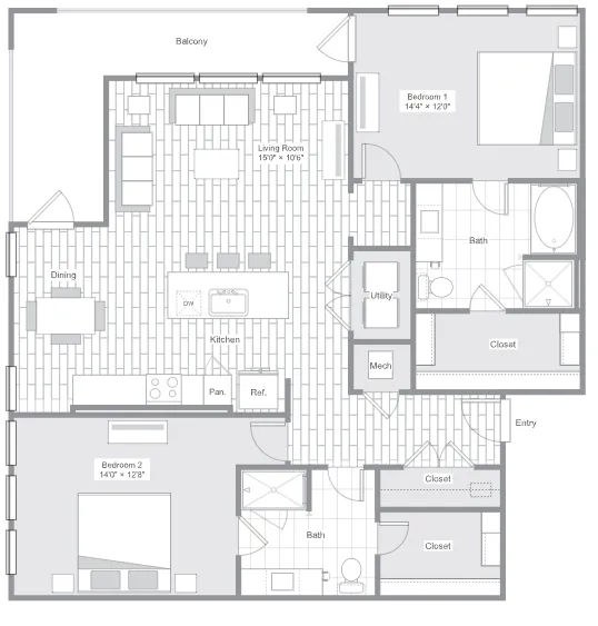 Belt & Main Apartments Richardson Floor Plan 12