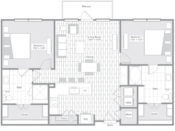 Belt & Main Apartments Richardson Floor Plan 9