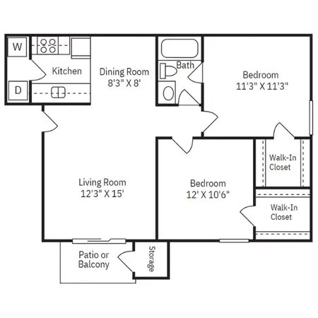 Brixton McKinney Apartments FloorPlan 3