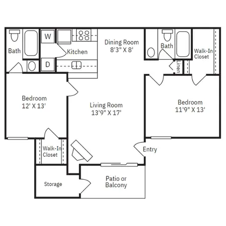 Brixton McKinney Apartments FloorPlan 4
