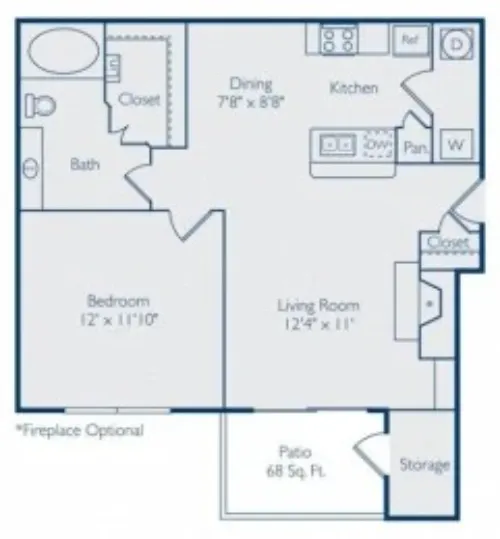 Carrington Park Apartments Plano FloorPlan 1