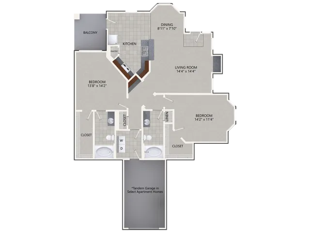 Cottonwood Ridgeview Plano Apartment Floor Plan 10