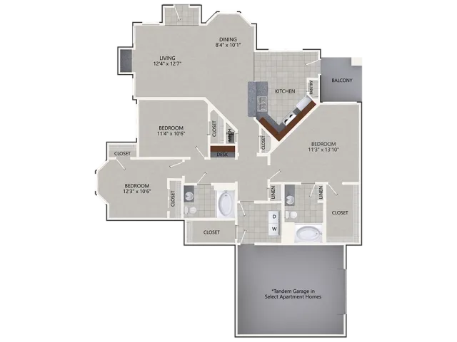 Cottonwood Ridgeview Plano Apartment Floor Plan 14