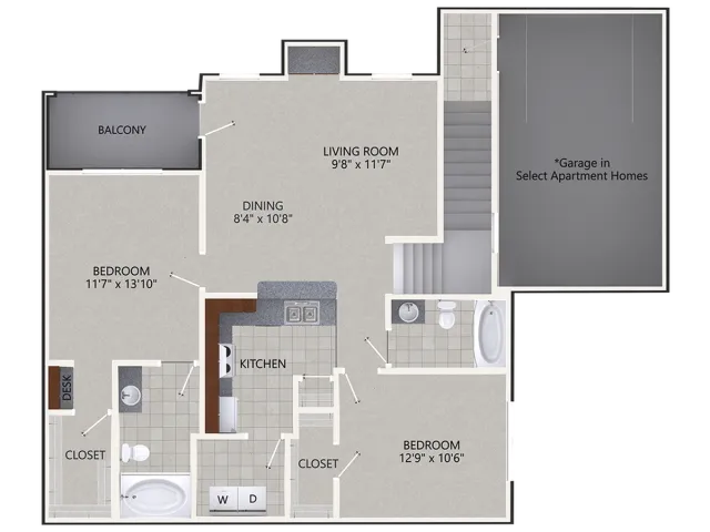 Cottonwood Ridgeview Plano Apartment Floor Plan 8