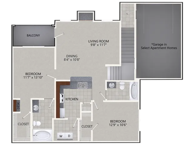 Cottonwood Ridgeview Plano Apartment Floor Plan 9