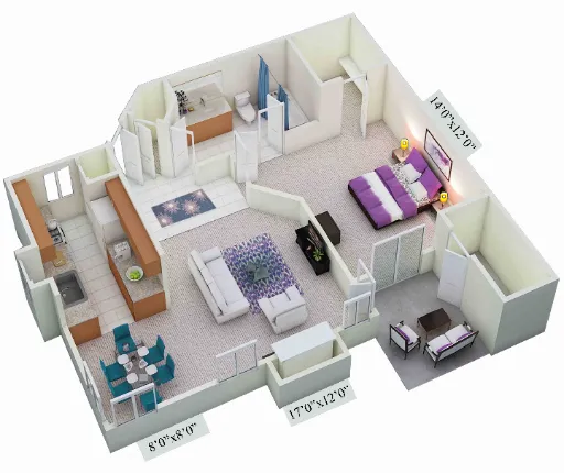 Galleria Townhomes Carrollton Floorplan 1