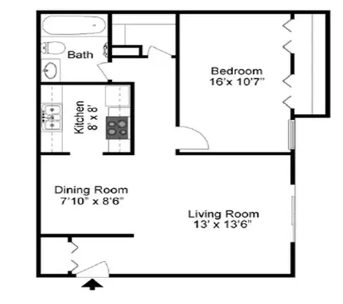 Gardens of Josey Lane Apartments Floorplan 1