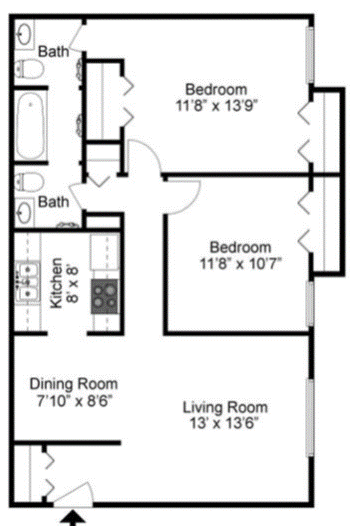 Gardens of Josey Lane Apartments Floorplan 2