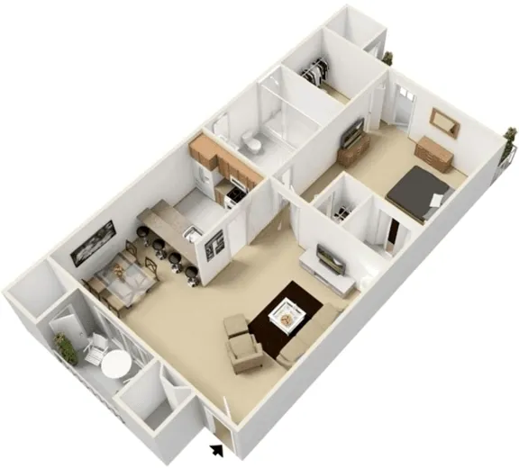 Garrett Gardens Apartments Dallas Floorplan 2